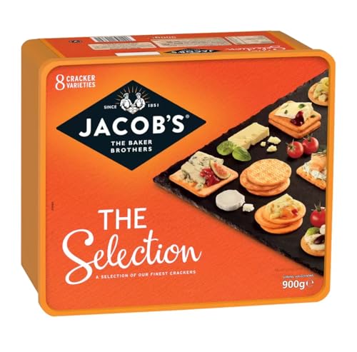 Jacob's Kekse für Käseauswahl, 900 g, 8 Cracker-Sorten, ideal zum Teilen, toller Geschmack, verkauft von NAEM von NAEM