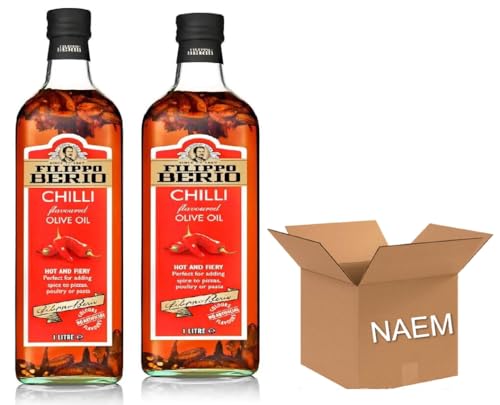 Olive, Chili-Geschmack, natives Öl, extra natives Öl, 1 l, 2 Stück NAEM von NAEM