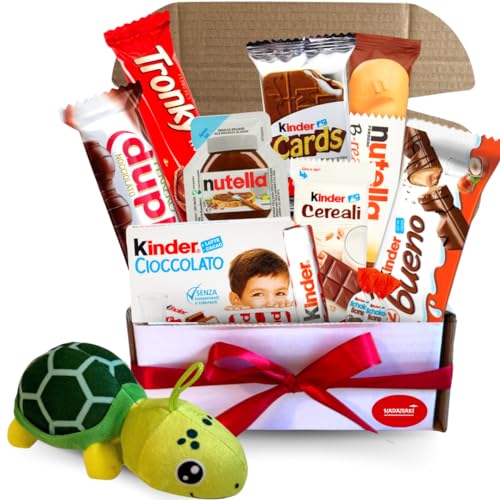 NARAMAKI® Box Kinder/Ferrero - Geschenkidee zum Valentinstag 2024-400Gr Kinder/Ferrero Schokolade + Schildkröte von NARAMAKI