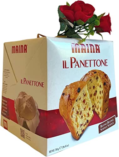 Panettone Tradizionale Regalo Natale - Panettone Maina 750g + Boccioli Rossi Artificiali - Confezione Regalo Di Natale von NARAMAKI