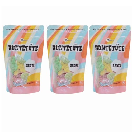 NarrenKraam Buntetüte - sauer - 3 x 100 g/Kiosk/Süßwaren von NARRENKRAAM