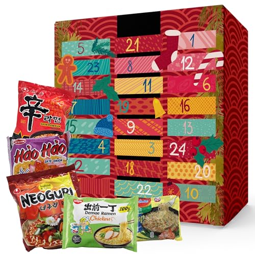 NASCHMASCHINE | Adventskalender 2024 | 24 Sorten Instant Nudeln, Instant Ramen | Adventskalender Nudeln | Adventskalender Ramen | Adventskalender Asiatisch von NASCHMASCHINE