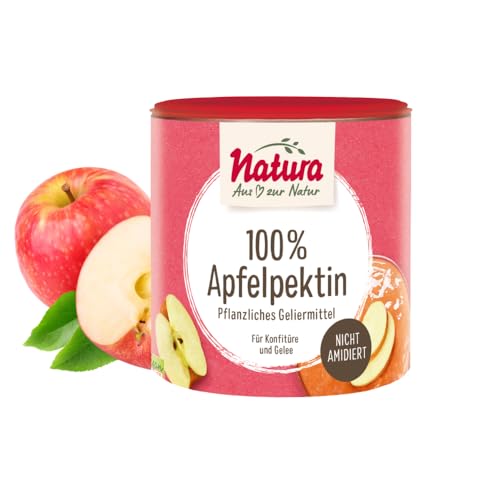 Natura 100% Apfelpektin – 200g – Pflanzliches Geliermittel ohne Zucker aus reinem Pektin – vegan und glutenfrei – Ideal zur Konfitüren- und Marmeladenherstellung von Natura