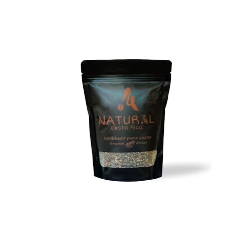 NATURAL de Costa Rica | 450 g | Pure CACAO Gourmet | Ungesüßter GERÖSTETER Naturkakao | Reine Kakaobohnen | Zum Essen oder Schmelzen | Für Feinschmecker | Als Geschenk | Tropisch | Von Frauen angebaut von NATURAL de Costa Rica