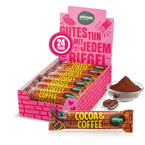 Naturata Bio Cocoa & Coffee Bio-Schoko-Riegel 24 x 33g | 100%, Fair-Trade & Bio-Qualität | Hergestellt in der Schweiz | Mit Kakao-Bohnen & Arabica Kaffee von Naturata