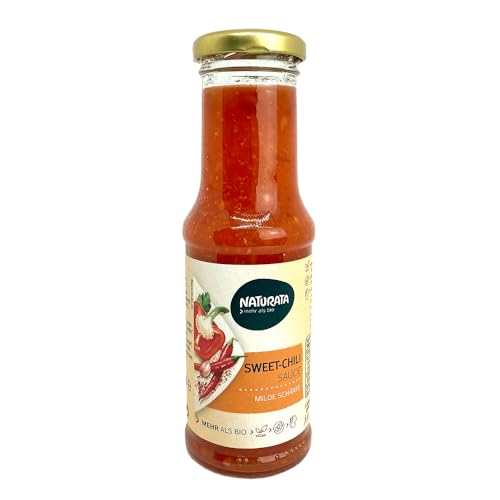 Naturata Bio Sweet-Chili-Sauce 210 ml | Milde Schärfe 2/4 | Vegan & Glutenfrei | Mit Agavendicksaft & Apfelsaft-Konzentrat | Ideal für Asiatische Gerichte & Grillen von Naturata