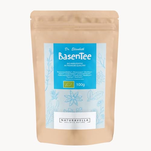 Dr. Elisabeth Basen-Tee BIO Premium Kräuter-Tee Mischung mit Brennnessel, Lemongras, Löwenzahn | Basische Kräuter | ca. 50 Tassen | Veganer Tee Lose 100g von NATURAVELLA HOLISTIC HEALTH