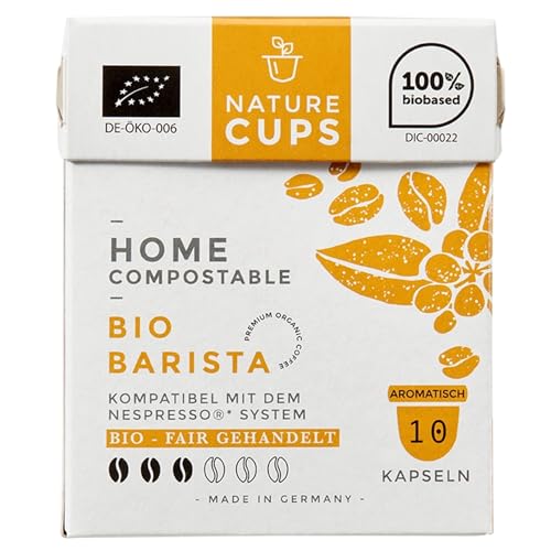 NATURE CUPS | Kaffeekapseln kompostierbar | kompatibel mit Nespresso | Bio Barista 10er Box von NATURE CUPS