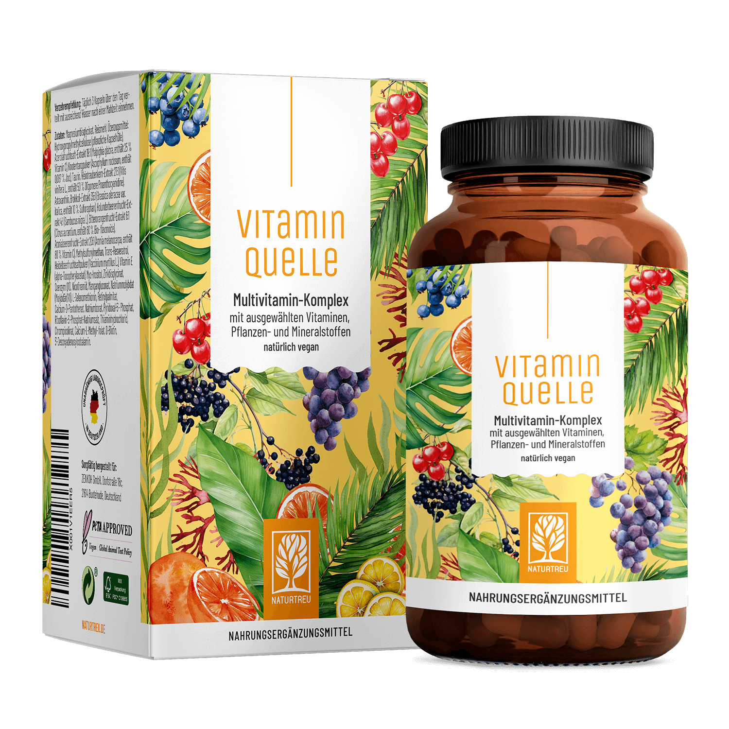 Vitaminquelle - Multivitamin-Komplex mit ausgewählten Vitaminen, Pflanzen- und Mineralstoffen von NATURTREU