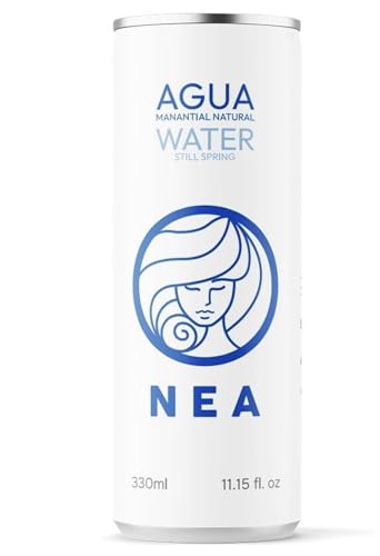 Mineralwasser. NEA-Dosenwasser. Natürliches Mineralwasser – Packung mit 24 Einheiten x 33 cl. Wasser in einer Schachtel mit 24 33-cl-Dosen. Mineralwasser aus der Dose. Mineralwasserpackung 24. von NEA