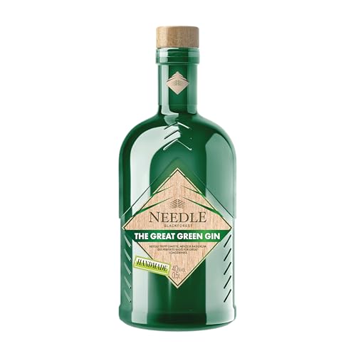 Needle The Great Green Gin - der Frische aus dem Schwarzwald | Needle Gin mit Limette, Minze und Basilikum (alc. 40% vol) | 1 x 0,5l von NEEDLE