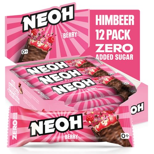 NEOH Low-Carb Keto Beeren-Schokoladenriegel – Ohne Zugesetzten Zucker, Voller Fruchtiger Beeren & Verführerischer Schokolade, Ein Leichter und Schuldloser Snack, 30g pro Riegel, Packung mit 12 von NEOH