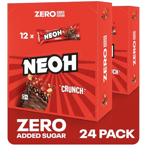 NEOH Low-Carb Keto Crunch-Schokoladenriegel – Ohne Zugesetzten Zucker, Bietet Ein Knuspriges Schokoladenerlebnis Mit Jeder Bissen, Perfekt für Eine Low-Carb-Ernährung, 30g pro Riegel, Packung mit 24 von NEOH