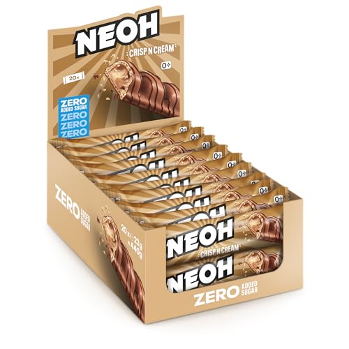 NEOH Zero Sugar Crisp and Cream – Milch-Haselnuss-Creme und Kakaoüberzug | Vegan & Low Carb | 3g Nettokohlenhydrate pro Portion | Die gesunde Alternative (20 pack, Crisp n Cream) von NEOH