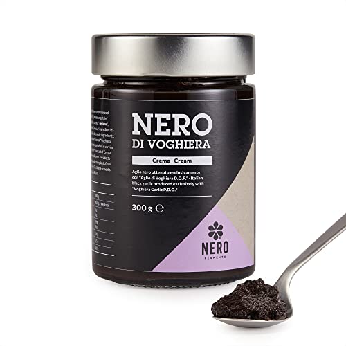 NERO FERMENTO NV Streichcreme mit schwarzem Knoblauch, hergestellt mit Knoblauch von Voghiera D.O.P. 300 g Made in Italy Reich an Antioxidantien und ohne Konservierungsstoffe Hervorragend für Croutons von NERO FERMENTO