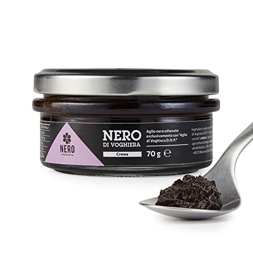 NERO FERMENTO NV Streichcreme mit schwarzem Knoblauch, hergestellt mit Voghiera Garlic D.O.P. 70 gr, Made in Italy, reich an Antioxidantien, ohne Konservierungsstoffe, ausgezeichnet mit Nudeln von NERO FERMENTO