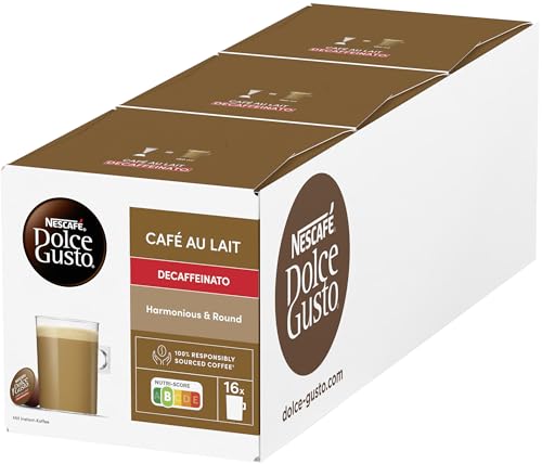 NESCAFÉ DOLCE GUSTO Café au Lait Decaffeinato Kaffeekapseln 3er Pack (3 x 16 Portionen) von NESCAFÉ DOLCE GUSTO