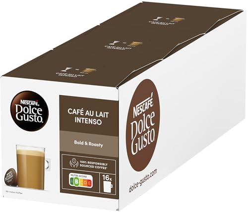 NESCAFÉ DOLCE GUSTO Café au Lait Intenso Kaffeekapseln 3er Pack (3 x 16 Portionen) von NESCAFÉ DOLCE GUSTO