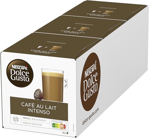 NESCAFÉ DOLCE GUSTO Café au Lait Intenso Kaffeekapseln 3er Pack (3 x 16 Portionen) von NESCAFÉ DOLCE GUSTO