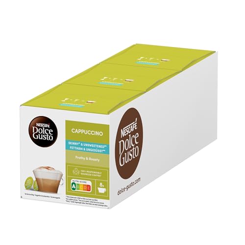 NESCAFÉ DOLCE GUSTO Cappuccino ungesüßt Kaffeekapseln 3er Pack (3 x 8 Portionen) von NESCAFÉ DOLCE GUSTO