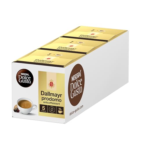 NESCAFÉ DOLCE GUSTO DALLMAYR prodomo entcoffeiniert Kaffeekapseln 3er Pack (3 x 16 Portionen) von NESCAFÉ DOLCE GUSTO