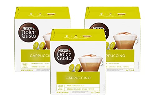 NESCAFE Dolce Gusto Coffee Capsules Cappuccino, 16 Count, Pack of 3 (Deluxe Edition) von NESCAFÉ DOLCE GUSTO