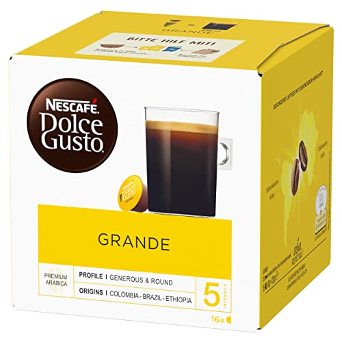 NESCAFÉ Dolce Gusto Grande Kaffee, 48 Kaffeekapseln, 100% Arabica Bohnen, Feine Crema und kräftiges Aroma, Schnelle Zubereitung, Aromaversiegelte Kapseln, 1er Pack (1x16 Kapseln) von NESCAFÉ DOLCE GUSTO