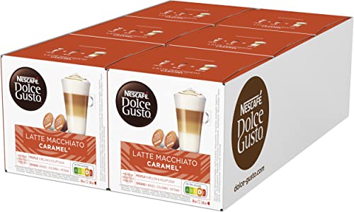 NESCAFÉ DOLCE GUSTO Latte Macchiato Caramel Kaffeekapseln 6er Pack (6 x 16 Portionen) von NESCAFÉ DOLCE GUSTO