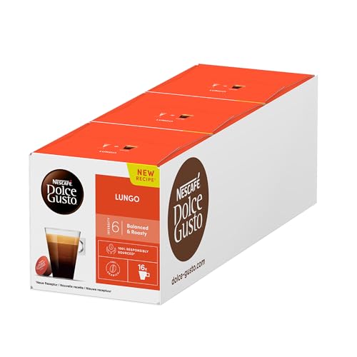 NESCAFÉ DOLCE GUSTO Lungo Kaffeekapseln 3er Pack (3 x 16 Portionen) von NESCAFÉ DOLCE GUSTO