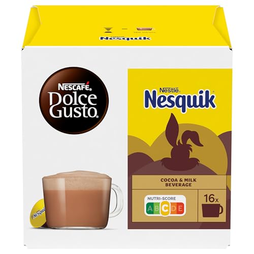 NESCAFÉ Dolce Gusto Nesquik | 16 Kapseln Trinkschokolade | köstlicher Kakao Geschmack | Leckeres Kakaoaroma von Nesquik | Schnelle Zubereitung | Aromaversiegelte Kapseln | 1er Pack (1 x 16 Kapseln) von NESCAFÉ DOLCE GUSTO