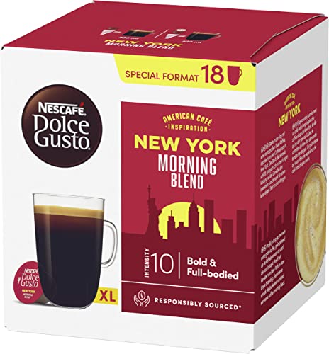 NESCAFÉ DOLCE GUSTO American Café Inspiration New York Morning Blend Kaffeekapseln 3er Pack (3 x 18 Portionen) von NESCAFÉ DOLCE GUSTO