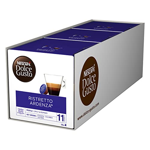 NESCAFÉ Dolce Gusto Ristretto Ardenza, 48 Kaffeekapseln (Intensität 11, dichte Crema), 3er Pack (3 x 16 Kapseln) von NESCAFÉ DOLCE GUSTO