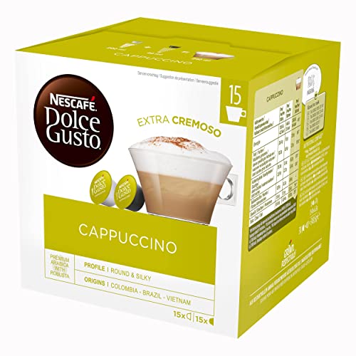 Nescafé Dolce Gusto Cappuccino Vorratsbox, Kaffee, Kaffeekapseln, 30 Kapseln / 15 Portionen von NESCAFÉ DOLCE GUSTO