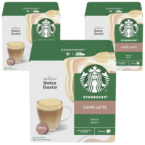 Starbucks Caffe Latte by Nescafe Dolce Gusto Kaffeepads, 3 Stück von NESCAFÉ DOLCE GUSTO