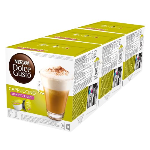 NESCAFÉ Dolce Gusto Cappuccino Light, weniger Kalorien, Kaffee, Kaffeekapsel, 3er Pack, 3 x 16 Kapseln (24 Portionen) von NESCAFÉ DOLCE GUSTO