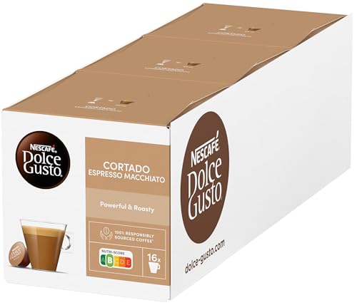 NESCAFÉ DOLCE GUSTO Cortado Espresso Macchiato Kaffeekapseln 3er Pack (3 x 16 Portionen) von NESCAFÉ