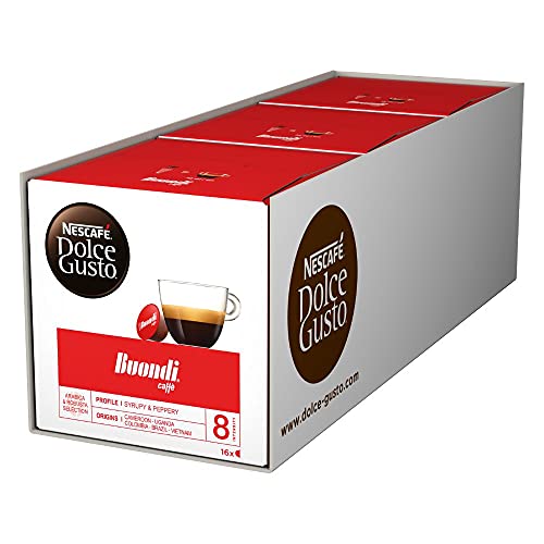 NESCAFÉ Dolce Gusto Espresso Buondi, 48 Kaffeekapseln (Intensität 8, samtweiche Crema), 3er Pack (3 x 16 Kapseln) von NESCAFÉ DOLCE GUSTO
