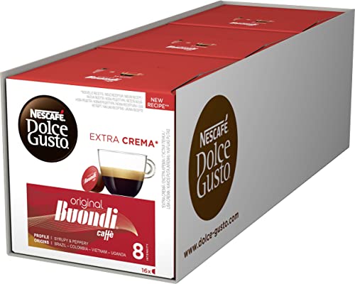 NESCAFÉ Dolce Gusto Espresso Buondi, 48 Kaffeekapseln (Intensität 8, samtweiche Crema), 3er Pack (3x16 Kapseln) von NESCAFÉ DOLCE GUSTO