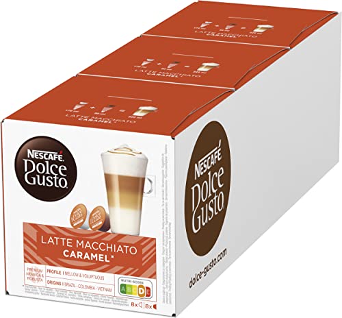 NESCAFÉ DOLCE GUSTO Latte Macchiato Caramel Kaffeekapseln 3er Pack (3 x 8 Portionen) von NESCAFÉ DOLCE GUSTO