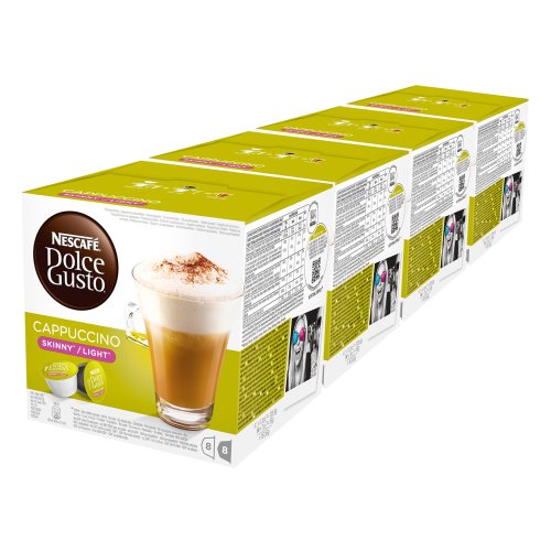 Nescafé Dolce Gusto Cappuccino light, weniger Kalorien, Kaffee, Kaffeekapsel, 4er Pack, 4 x 16 Kapseln (32 Portionen) von NESCAFÉ DOLCE GUSTO