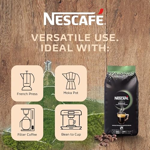 NESCAFÉ 100% Arabica Brasile Kaffeebohnen 1kg | Einzelne Herkunft | Fairtrade von NESCAFÉ