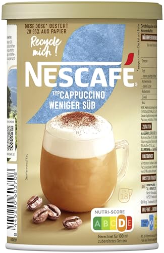 NESCAFÉ GOLD Typ Cappuccino Weniger Süß, Getränkepulver aus löslichem Bohnenkaffee, koffeinhaltig, 1er Pack (1 x 220g) von NESCAFÉ