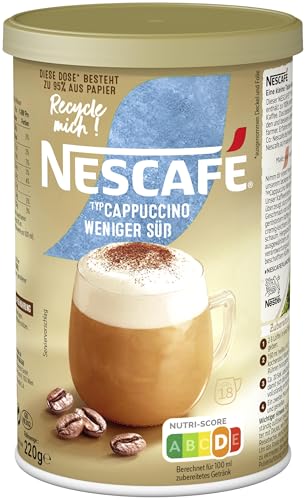 NESCAFÉ GOLD Typ Cappuccino Weniger Süß, Getränkepulver aus löslichem Bohnenkaffee, koffeinhaltig, 1er Pack (1 x 220g) von NESCAFÉ