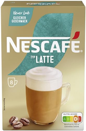 NESCAFÉ GOLD Typ Latte, Getränkepulver aus löslichem Bohnenkaffee, koffeinhaltig, 1er Pack (à 8 x 18g Sachet) von NESCAFÉ