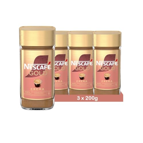 NESCAFÉ Gold Crema, löslicher Kaffee, 200g Glas, 3er Pack von NESCAFÉ