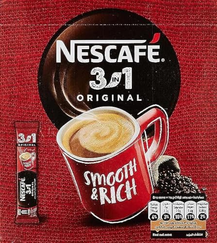 Nescaf 3-in-1 Original-Packung mit 24 x 18 g, Rot, 24 Stück von NESCAFÉ