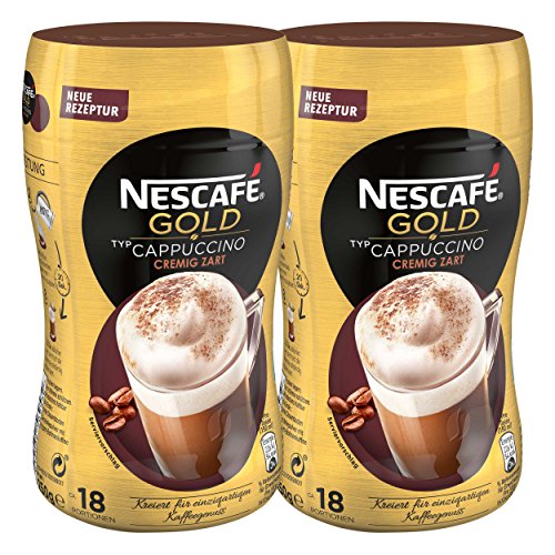 Nescafé Gold Typ Cappuccino, Cremig Zart, Löslicher Bohnenkaffee, Instantkaffee, Kaffee, Dose, 2 x 250 g, 12311730 von NESCAFÉ
