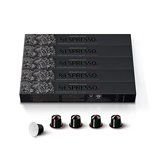 NESPRESSO ORIGINAL Ristretto Decaffeinato, Dunkle Röstung, Kompatibel mit ORIGINAL Kaffeekapseln, Kapsel Set aus 50 Kaffeekapseln von Nespresso