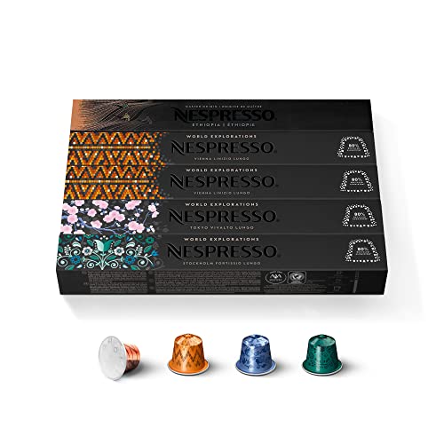 NESPRESSO ORIGINAL, Auswahl an Lungo Kaffees, Helle bis dunklere Röstungen, Kompatibel mit ORIGINAL Kaffeemaschinen, Kapsel Set aus 50 Kaffeekapseln von Nespresso