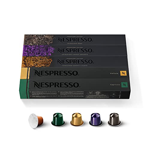 NESPRESSO ORIGINAL, Auswahl an Espresso Kaffees, Helle bis dunklere Röstungen, Kompatibel mit ORIGINAL Kaffeemaschinen, Kapsel Set aus 50 Kaffeekapseln von Nespresso